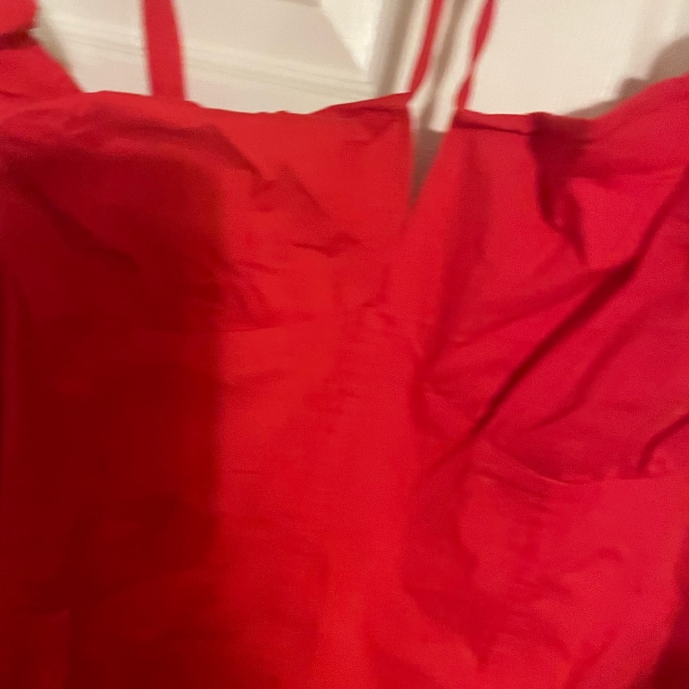 Red Plus Size Milkmaid Dress with slit!